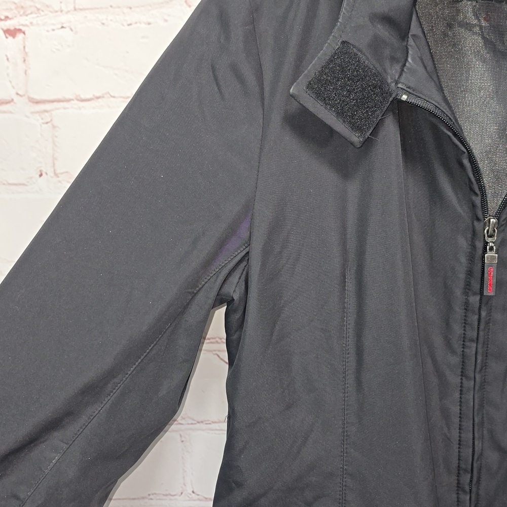 Guess Waterproof Rain Jacket Hoodie Vel-cro Neck Double Zipper Womens Size Small - Picture 4 of 16